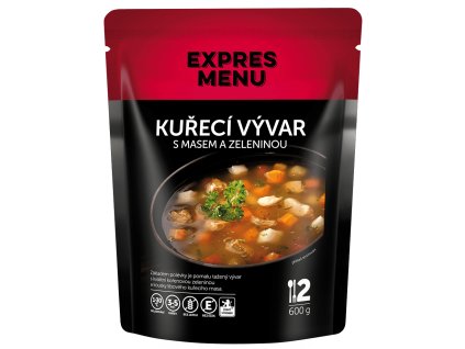 EXPRES MENU Kuřecí vývar s zeleninou a kousky kuřecího masa – 2 porce, obal