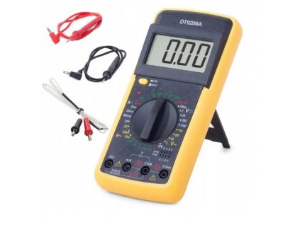Digitální multimetr DT 9208A - měří napětí do 1000V, proud 20A, odpor do 200Mohm a teplotu do 1000°C