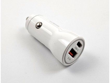 Adaptér 12 5V 3,1A USB USBC bílý