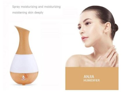 Aroma Diffuser LED AJ219-US, vibrační ultrazvukový difuzér USB pro aromatherapii, zvlhčovač vzduchu, nádržka 235ml, barevný svit