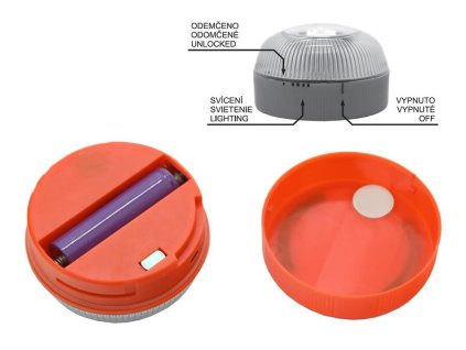 Maják V16 - výstražná svítilna 8,3x5,5cm (průměrxvýška), USB-C, IP54