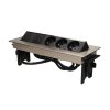 10423 ae 1364 inox vestavny vyklopny nerezovy zasuvkovy modul 3x zasuvka 230v a 2x zasuvka usb kabel s vidlici 1 8m