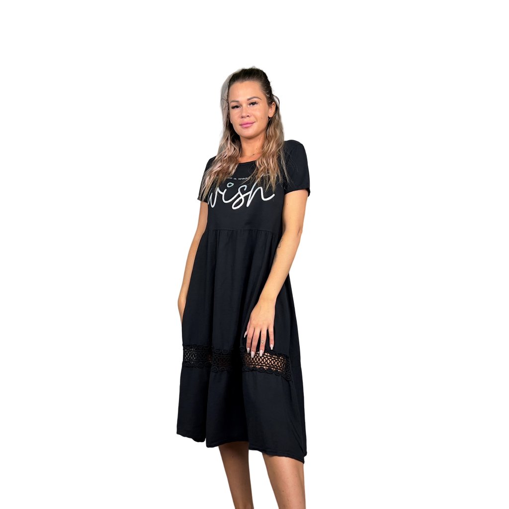 Dámské dlouhé šaty WISH černá (1)