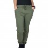Dámské kalhoty s knoflíky - khaki