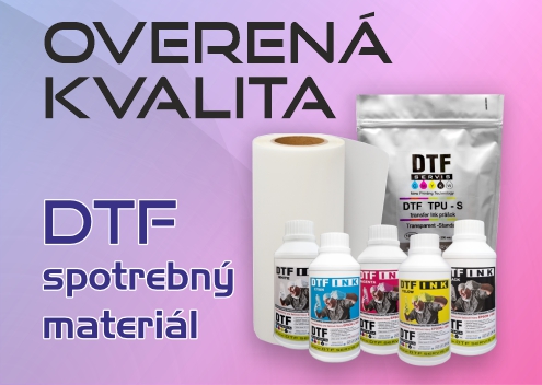 DTF spotrebny material ruzovy banner