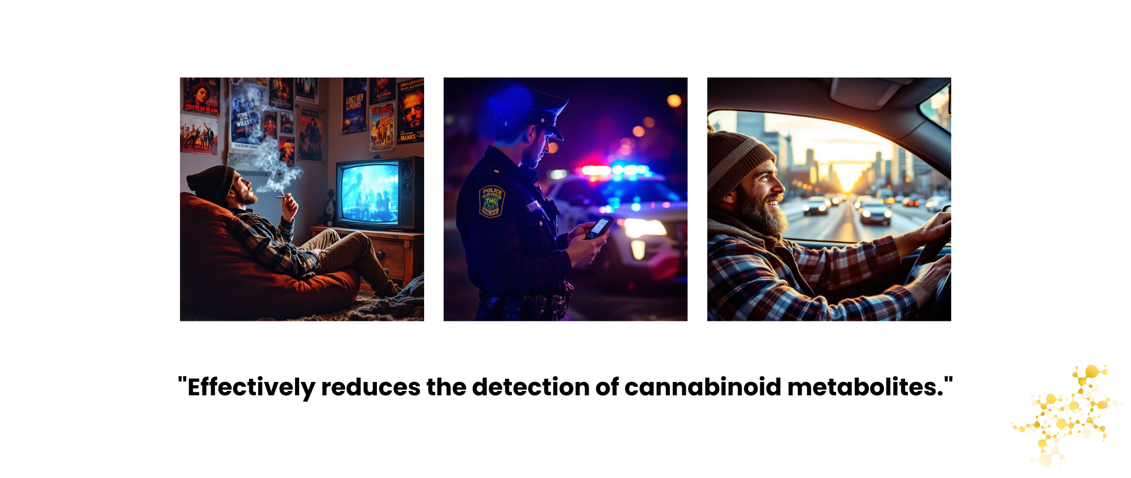 Effectively reduces the detection of cannabinoid metabolites.