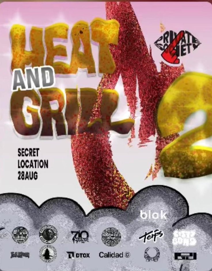 Poster for the Heat and Grill 2 event by Private Society