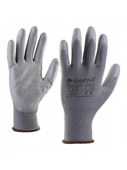 bunting grey polyurethane dipped gloves2