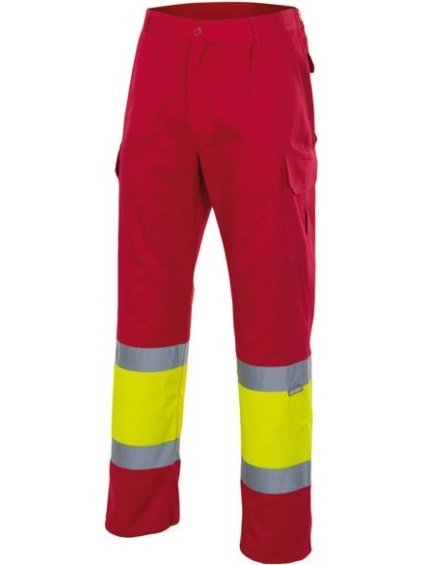 Hi-Vis TWO-TONE podšité nohavice červená