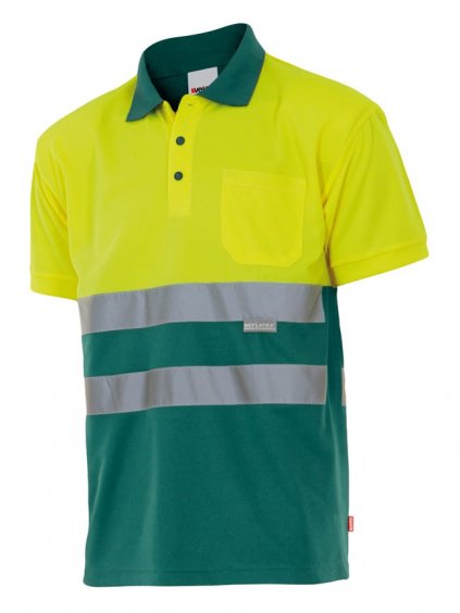 Reflexné TWO-TONE polo červená+zelená