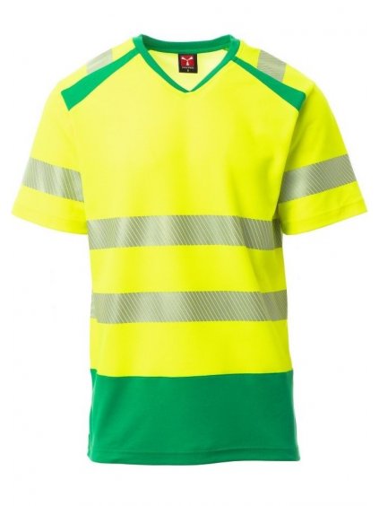 Reflexné tričko WAY žltá+zelená