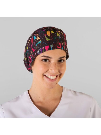 HAT SURGEON ELASTIC BAND PRINTING (Farba CATS, Veľkosť UD)