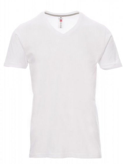 v-neck biele pánske tričko