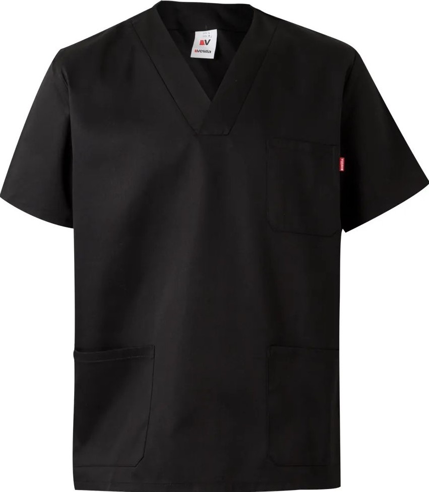 Blúza scrub VELILLA čierna Farba: Čierna, Veľkosť: XL