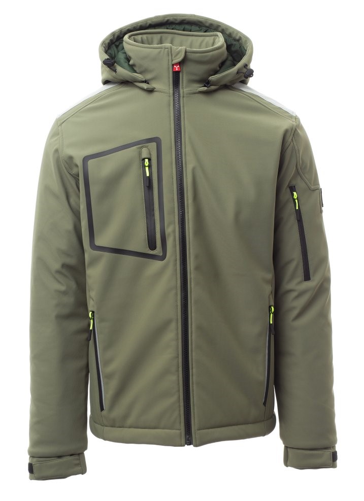 PAYPER STREAM softshell bunda Farba: Zelená army, Veľkosť: 5XL