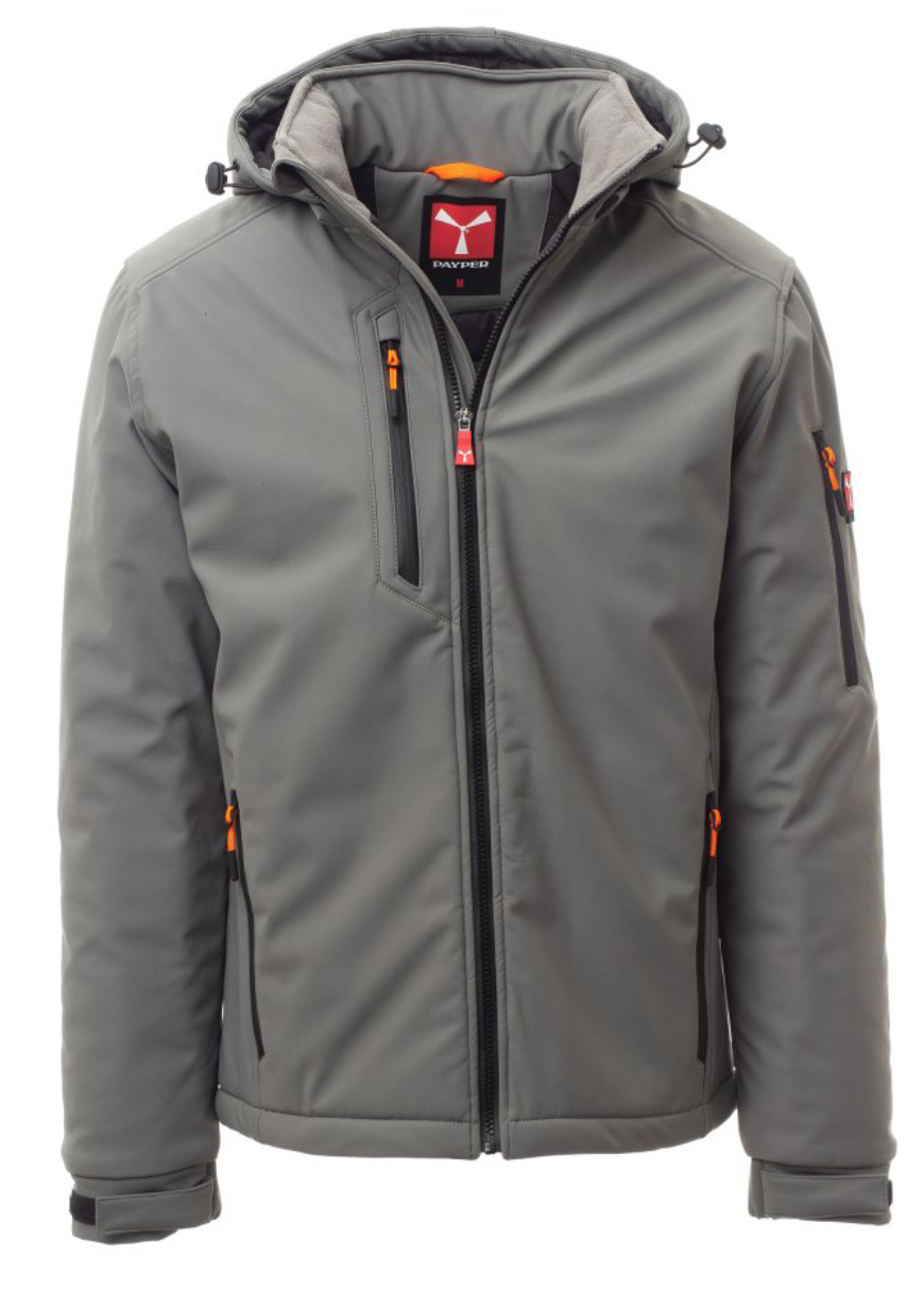 PAYPER CREEK zimná strečová softshell bunda sivá Farba: Sivá dymová, Veľkosť: 4XL