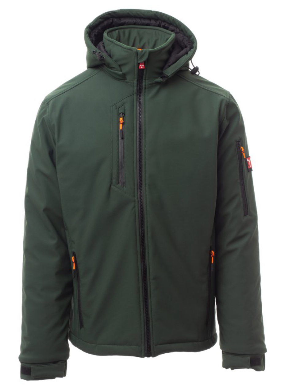 PAYPER CREEK zimná strečová softshell bunda Farba: Zelená fľašková, Veľkosť: XL