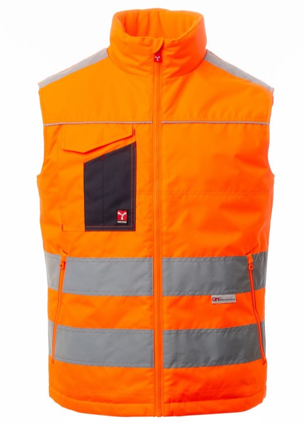 PAYPER Task reflexná vesta Farba: Reflexná oranžová, Veľkosť: S, Doplnková farba: tmavo modrá
