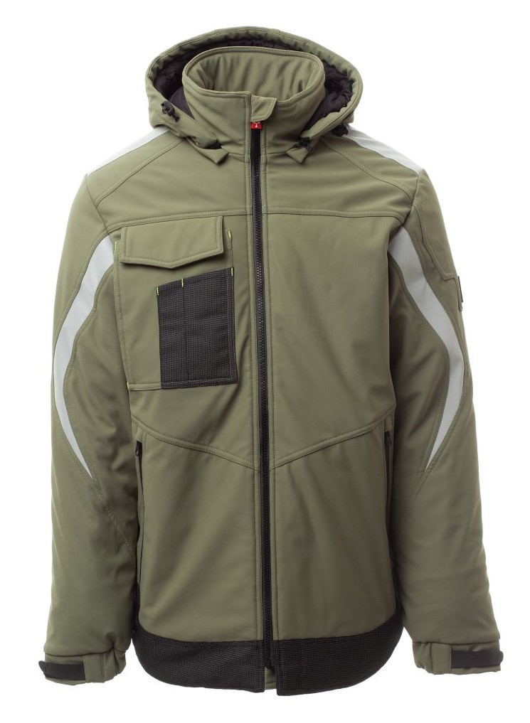 PAYPER WONDER PAD zimná softshell bunda strečová Farba: Zelená army, Veľkosť: 5XL