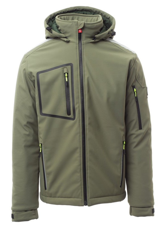 PAYPER STREAM PAD zimná softshell bunda strečová Farba: Zelená army, Veľkosť: XXXL