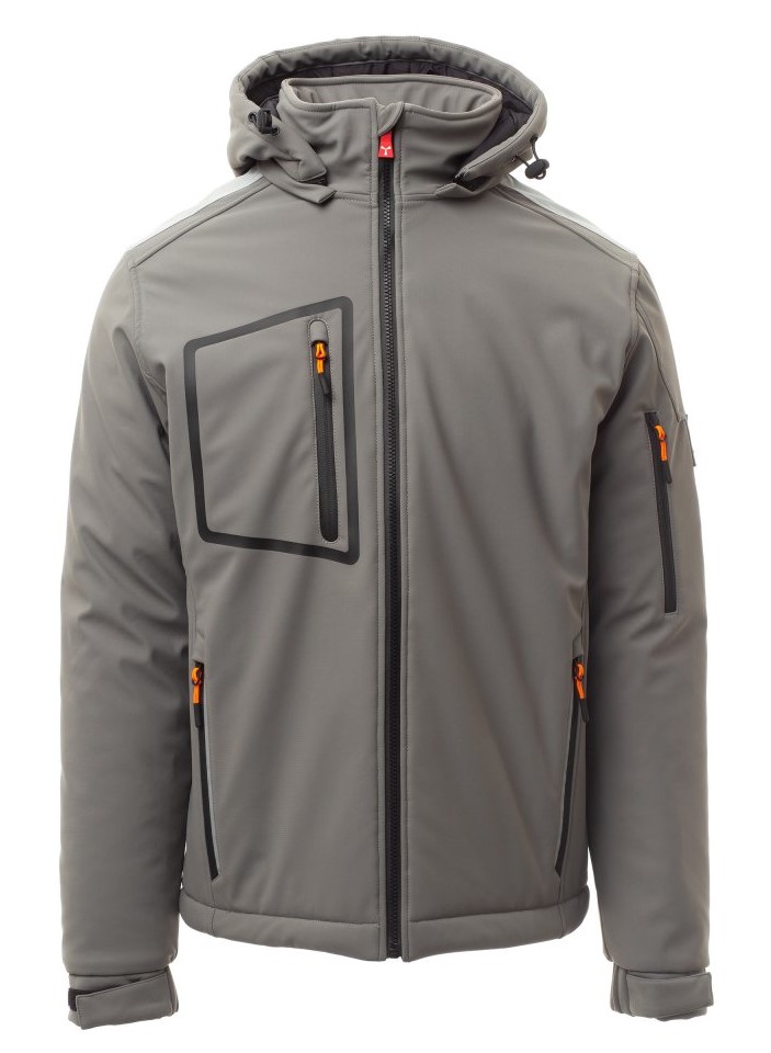 PAYPER STREAM PAD zimná softshell bunda strečová Farba: Sivá dymová, Veľkosť: 4XL