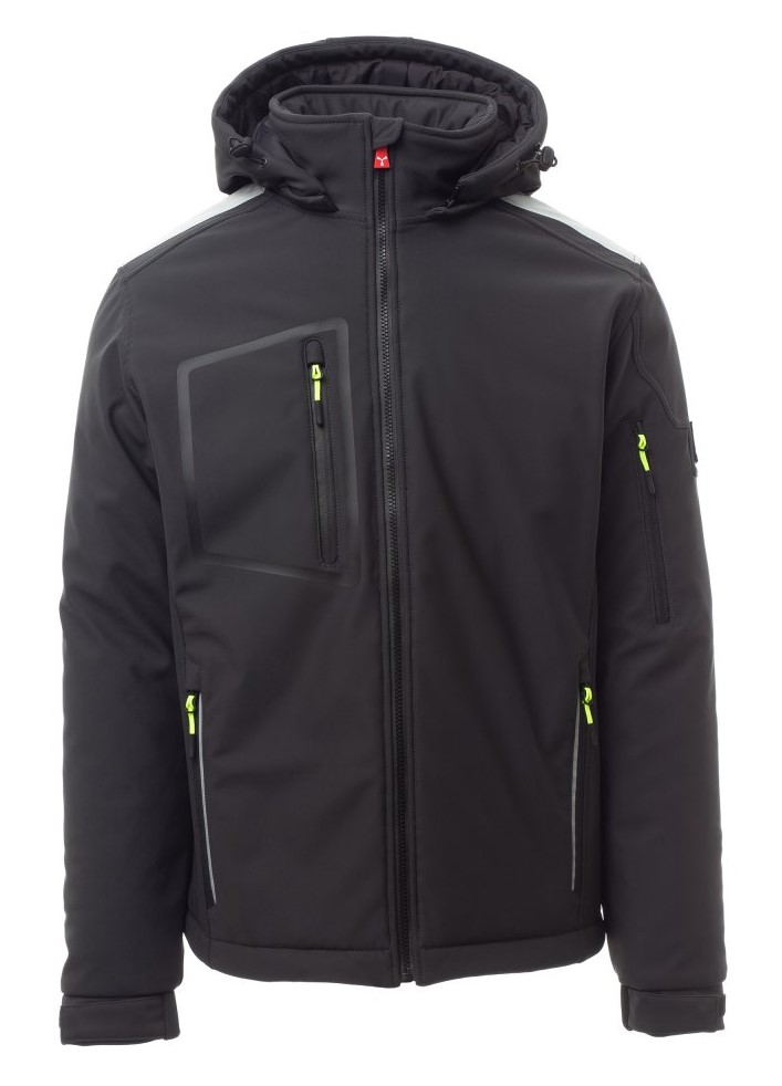 PAYPER STREAM PAD zimná softshell bunda strečová Farba: Sivá antracit, Veľkosť: 5XL