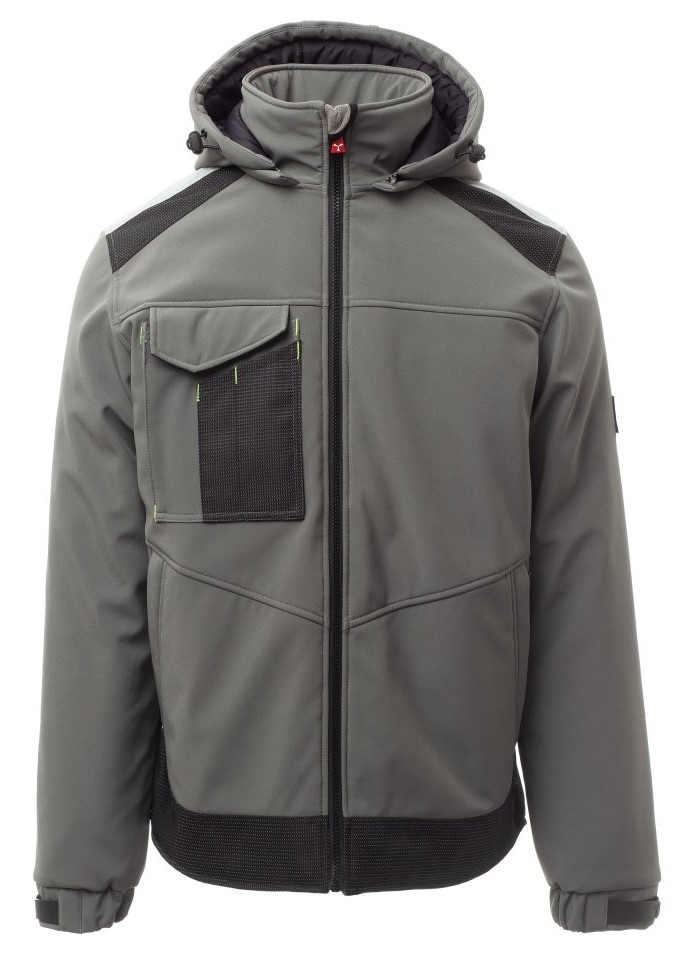 PAYPER PERFORMER PAD zimná softshell bunda strečová Farba: Sivá dymová, Veľkosť: XXXL