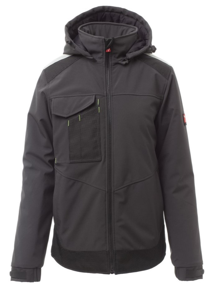 PAYPER PERFORMER PAD zimná softshell bunda strečová Farba: Sivá antracit, Veľkosť: XXS