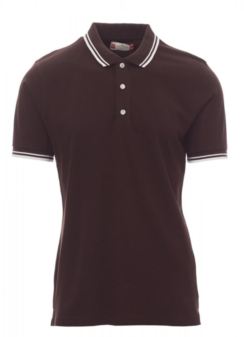 PAYPER SKIPPER polokošeľa pánska Farba: Hnedá tmavá, Veľkosť: M, Doplnková farba: biela