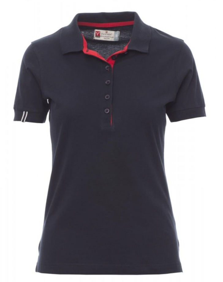 PAYPER MEMPHIS LADY dámska polokošeľa Farba: Modrá tmavá, Veľkosť: M, Doplnková farba: červená