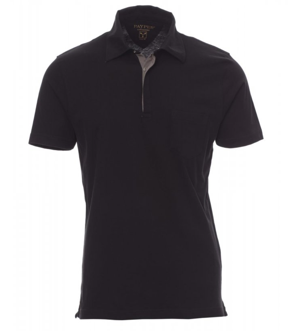 PAYPER CHIC pánska hladká polokošeľa Farba: Čierna, Veľkosť: XXXL