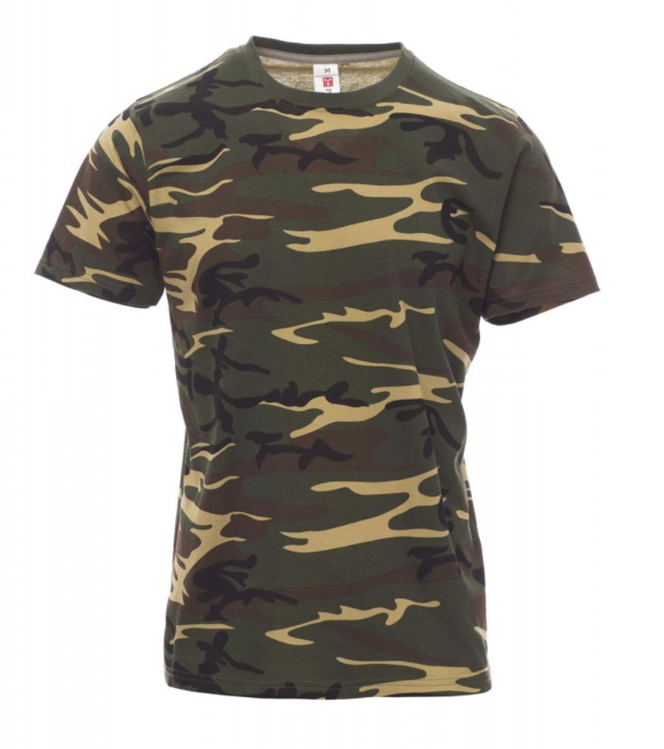 PAYPER SUNSET pánske maskáčové tričko Farba: Maskáčová zelená, Veľkosť: XXXL