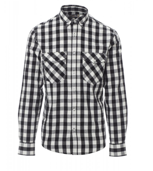 PAYPER Flanelová košeľa LABRADOR Farba: Čierna, Veľkosť: XXXL, Doplnková farba: biela