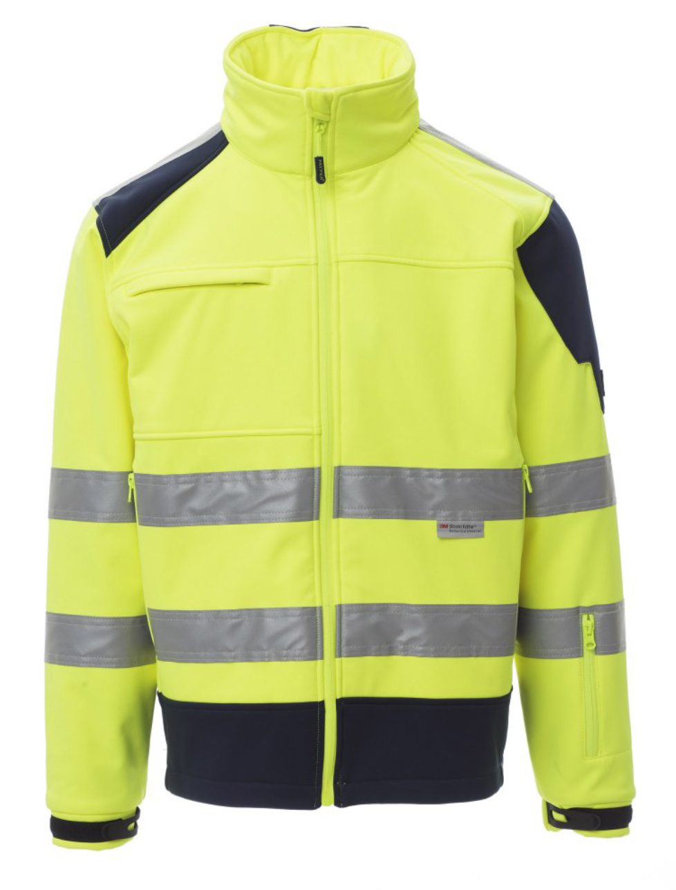 PAYPER Pánska softshellová bunda SCREEN Farba: Reflexná oranžová, Veľkosť: S, Doplnková farba: čierna