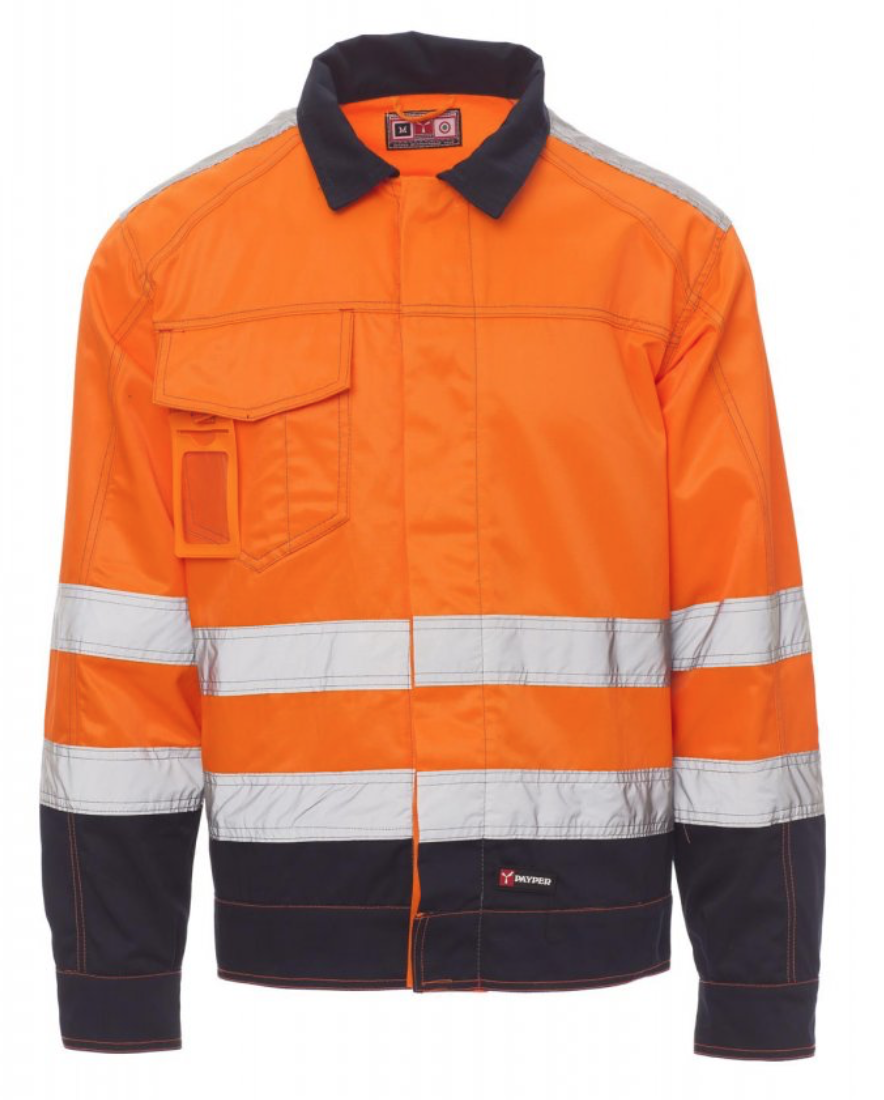 PAYPER Reflexná blúza SAFE HI-VI oranžová Farba: Reflexná oranžová, Veľkosť: S, Doplnková farba: tmavo modrá