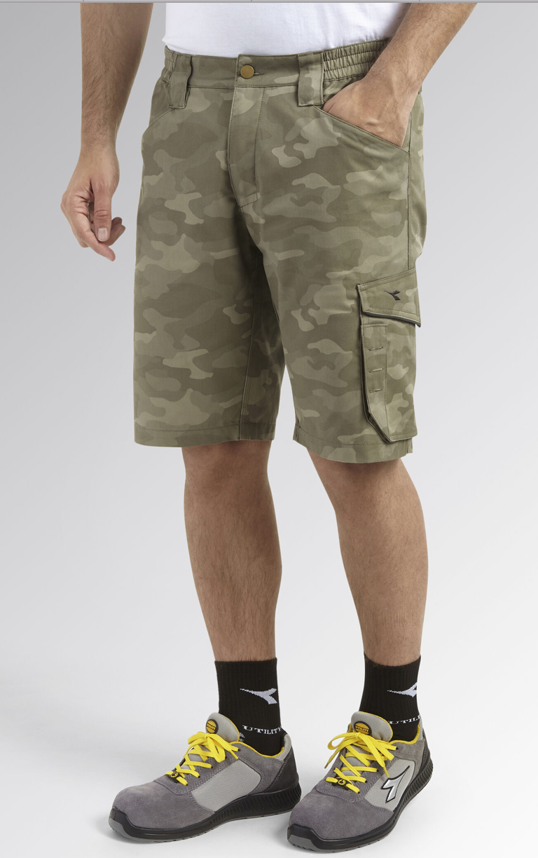 DIADORA Utility DIADORA bermudy POLY CAMO Farba: Maskáčová zelená, Veľkosť: M