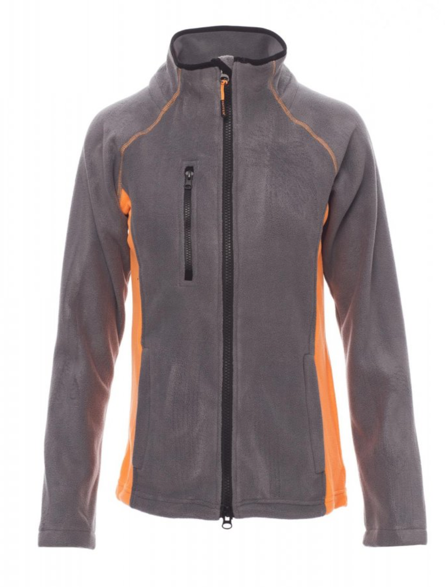 PAYPER ASPEN+ LADY mikina flísová dámska Farba: Sivá oceľová, Veľkosť: XS, Doplnková farba: oranžová