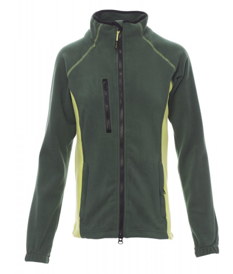 PAYPER ASPEN+ LADY mikina flísová dámska Farba: Zelená fľašková, Veľkosť: S, Doplnková farba: limetková