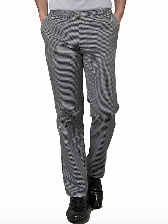 SIGGI Nohavice kuchárske PEPITO Farba: Čierna, Veľkosť: S, Doplnková farba: biela