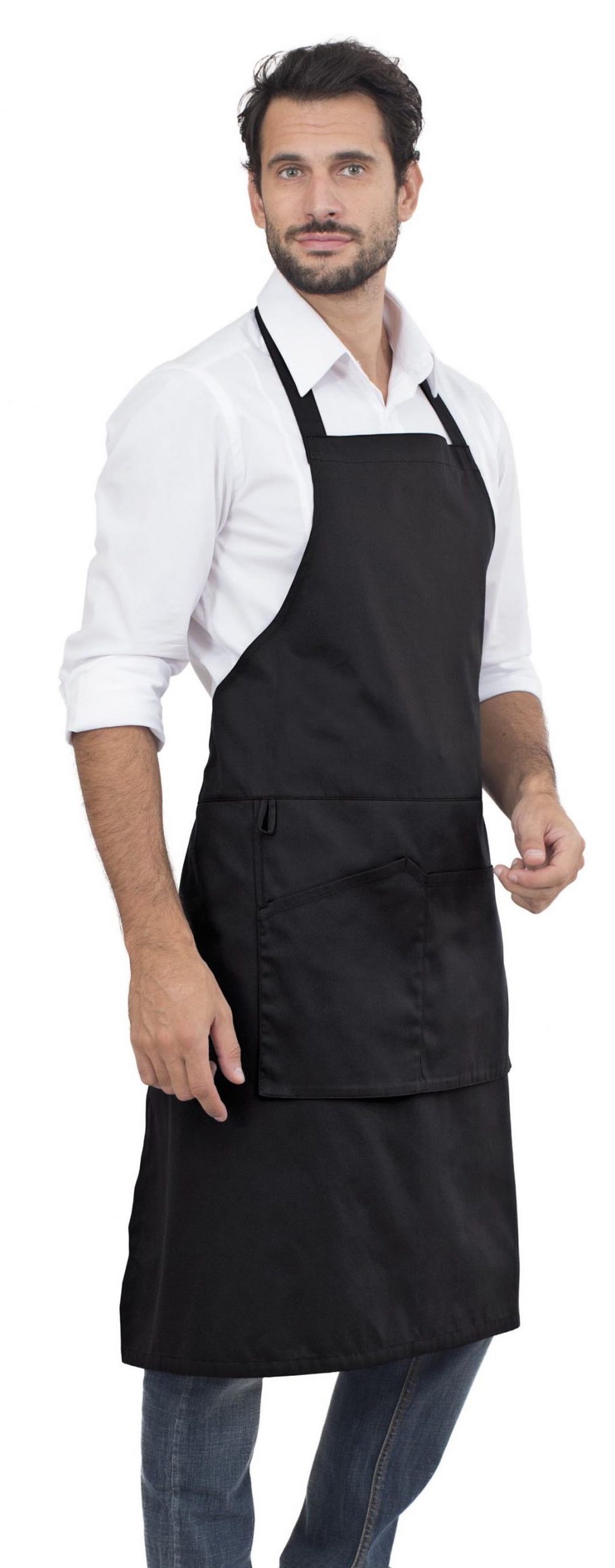 SIGGI Kuchárska zástera s náprsenkou ASH čierna