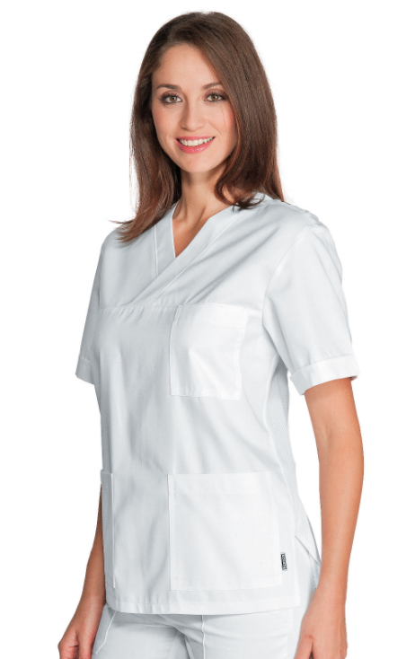 ISACCO Unisex blúzka KOBE so sieťkou Farba: Biela, Veľkosť: M