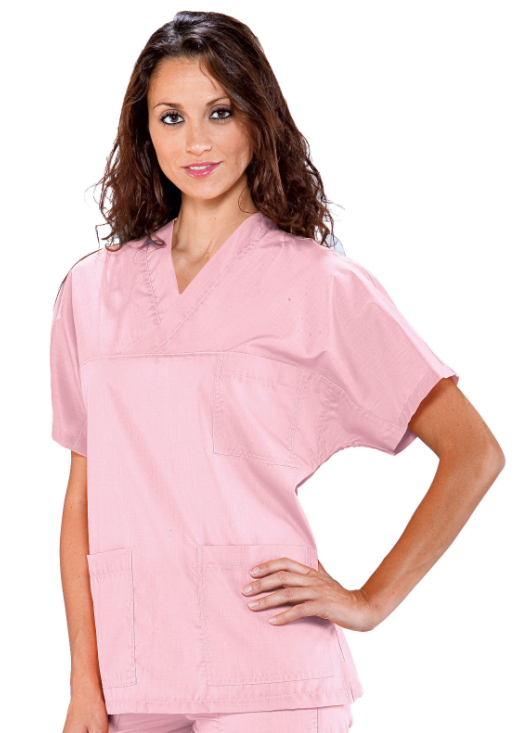 ISACCO Zdravotnícka košeľa ružová unisex Farba: Ružová bledá, Veľkosť: XS