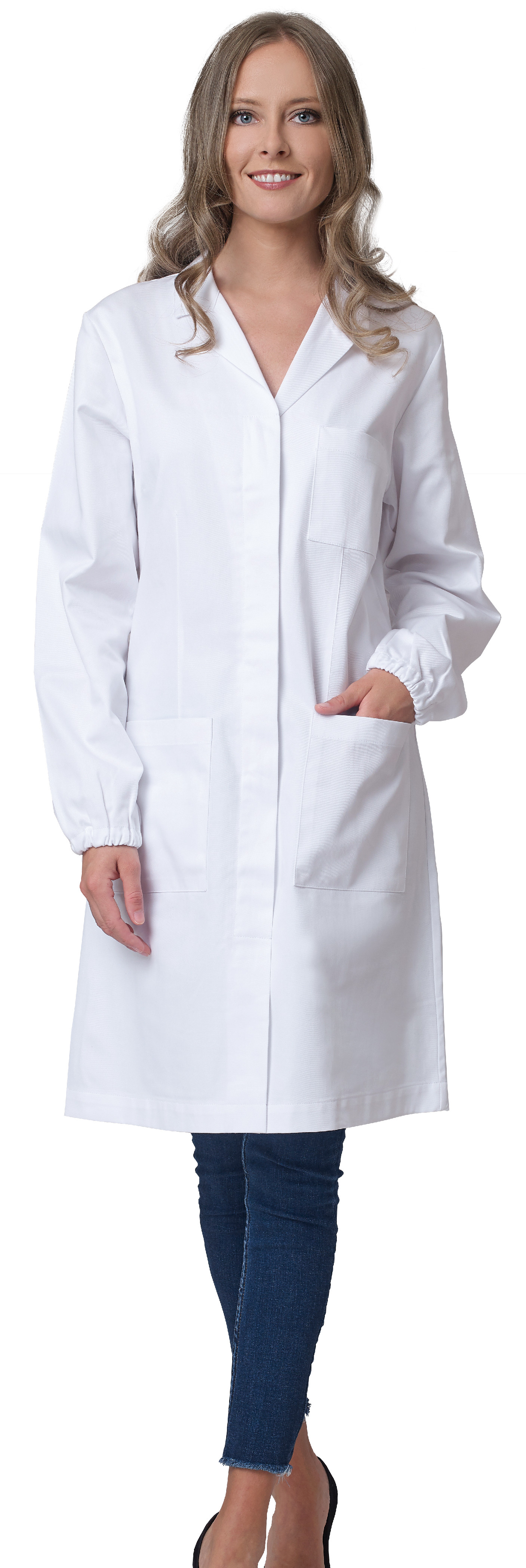 SIGGI Biely plášť dámsky s gumičkou Farba: Biela, Veľkosť: XS