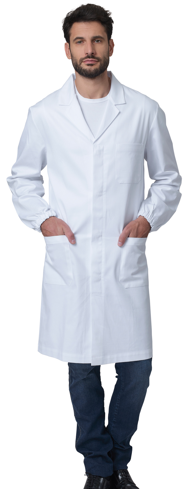 SIGGI Biely plášť pánsky s gumičkou Farba: Biela, Veľkosť: XXL