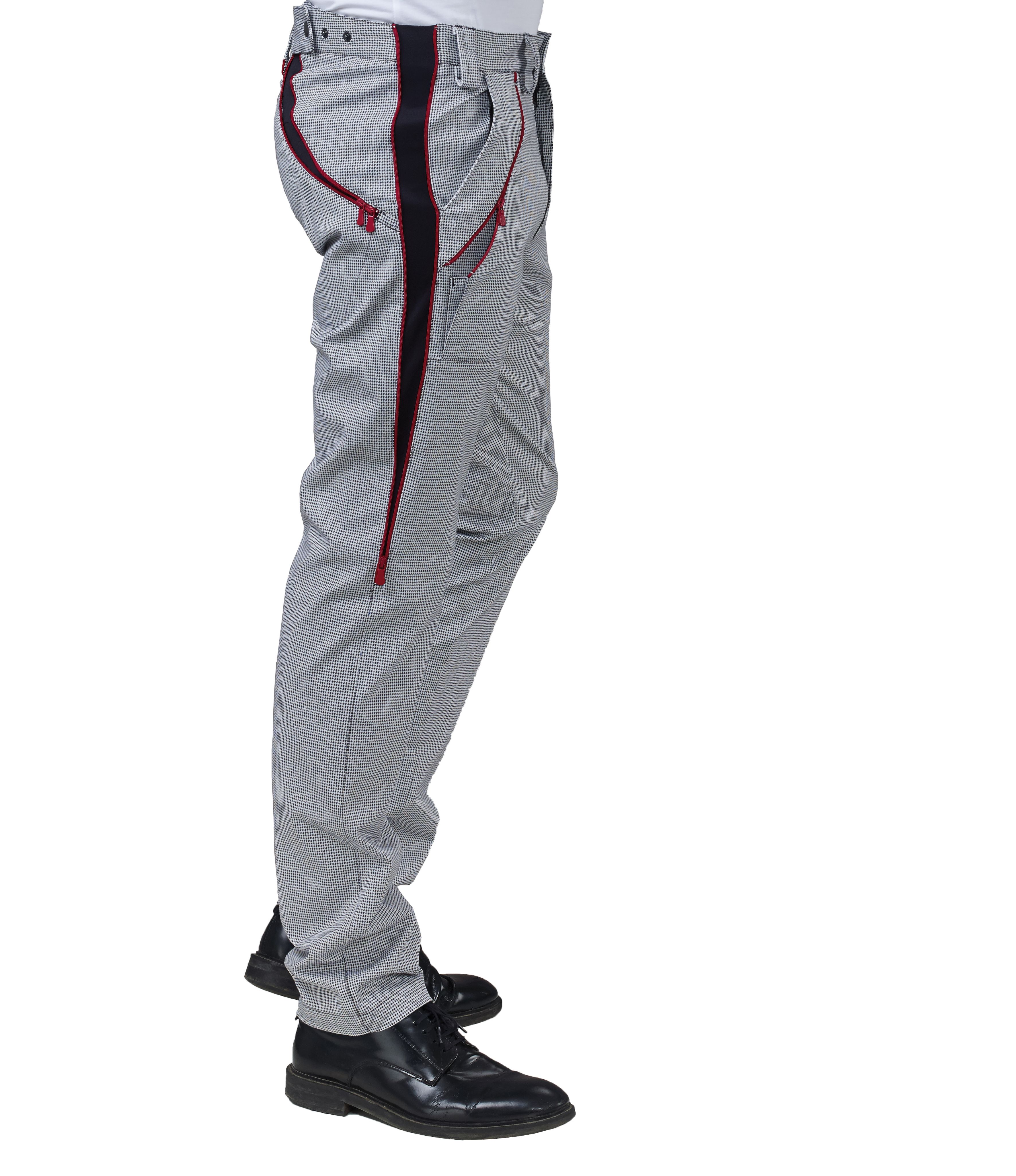 SIGGI Nohavice strečové TRINITY Farba: Šedá, Veľkosť: 44(SK) = 50(IT), Doplnková farba: červená