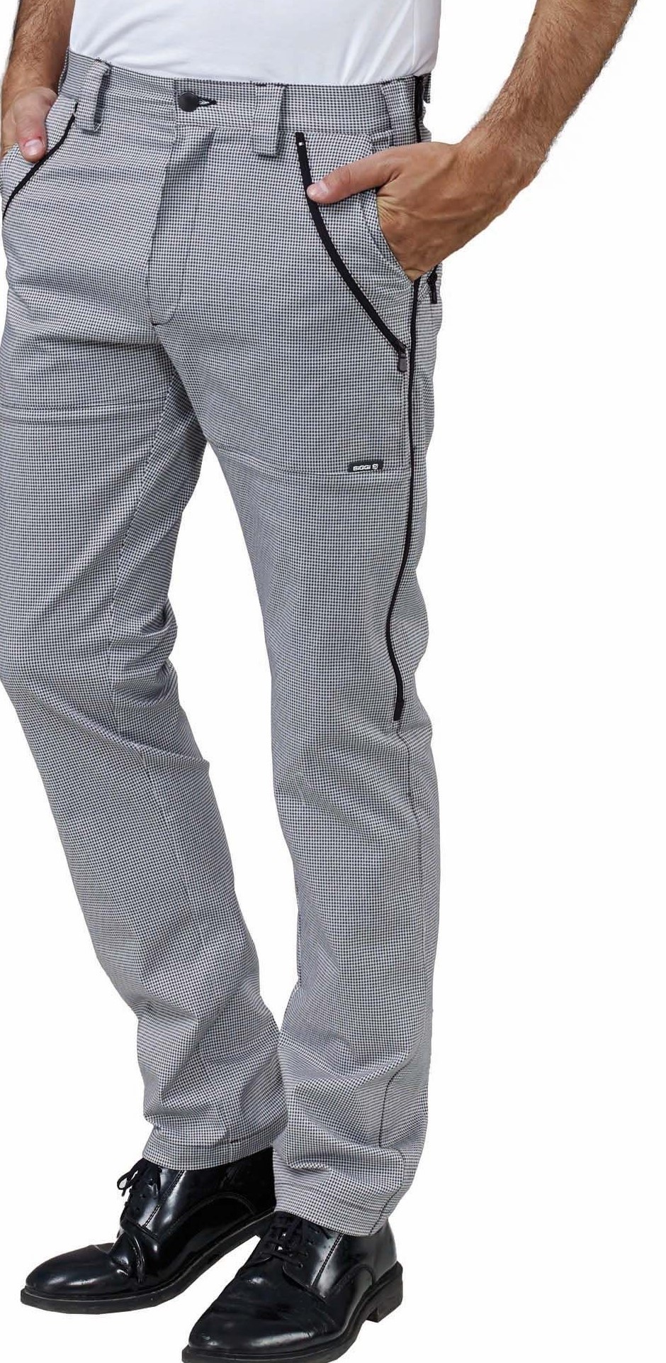 SIGGI Nohavice strečové TRINITY Farba: Šedá, Veľkosť: 36(SK) = 42(IT), Doplnková farba: čierna