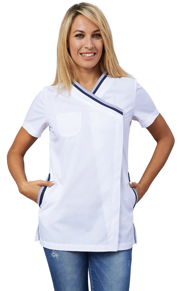 SIGGI Dámska tunika - Ileana biela Farba: Biela, Veľkosť: S, Doplnková farba: tmavo modrá