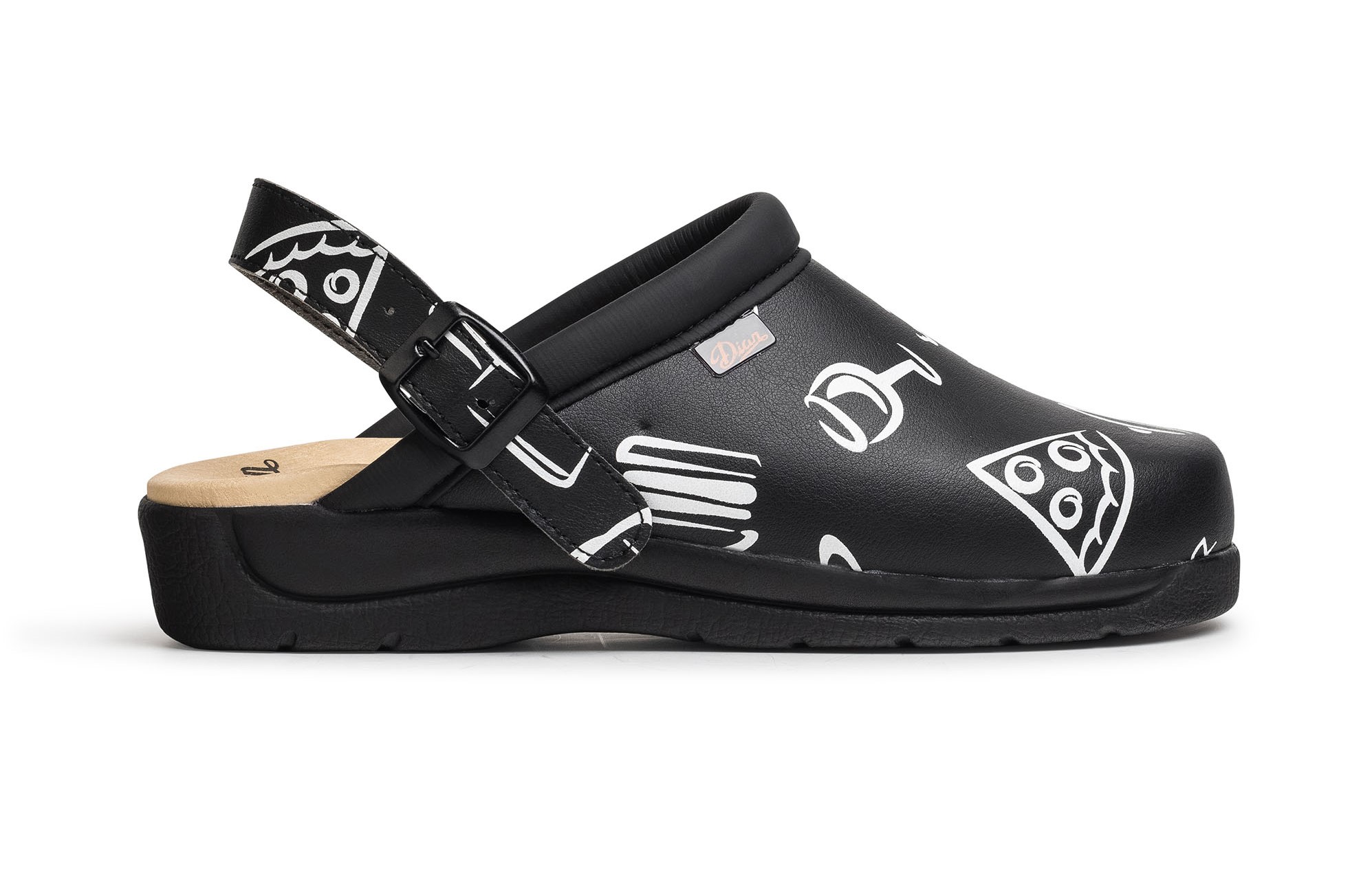 DIAN Pisa Estampado zdravotná obuv so vzorom čierna Veľkosť: 47, Typ špice: bez ochrannej špice, Typ stielky: bez bezpečnostnej stielky