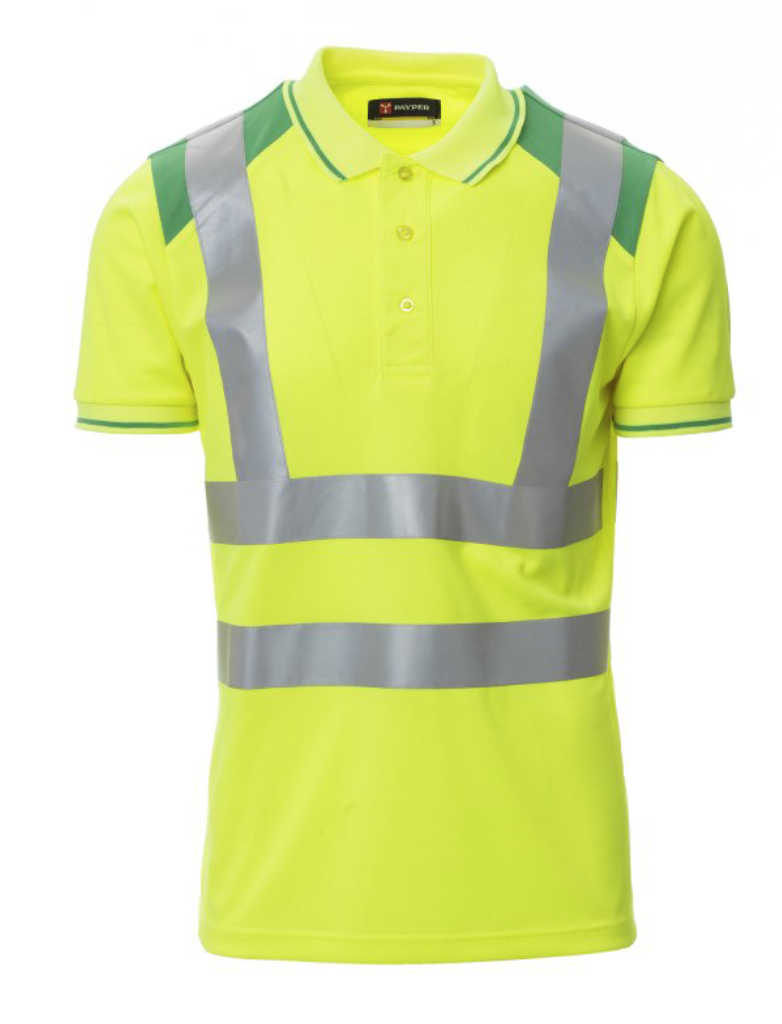 PAYPER GUARD+ reflexná dvojfarebná polokošeľa Farba: Reflexná žltá, Veľkosť: XXXL, Doplnková farba: zelená