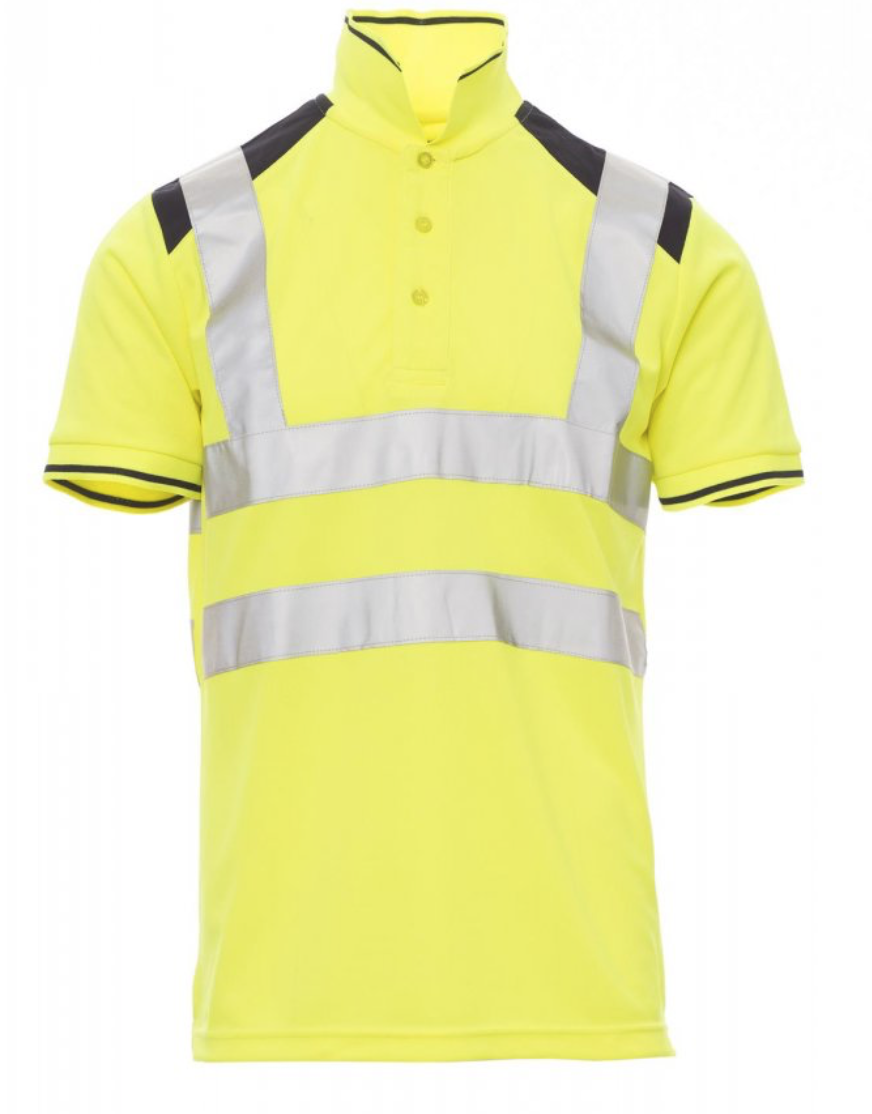 PAYPER GUARD+ reflexná dvojfarebná polokošeľa Farba: Reflexná žltá, Veľkosť: 5XL, Doplnková farba: tmavo modrá